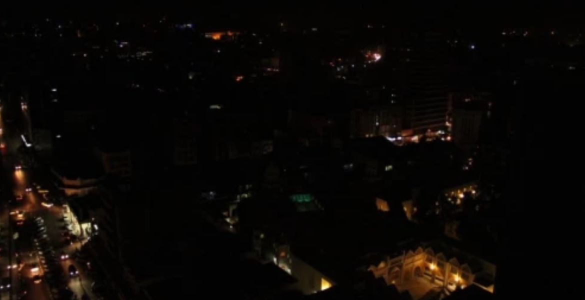 Aerial View of Nairobi CBD During the Second Day of Nationwide Power Outage Businesses Suffer Huge Losses as Kenya Plunges Into Darkness