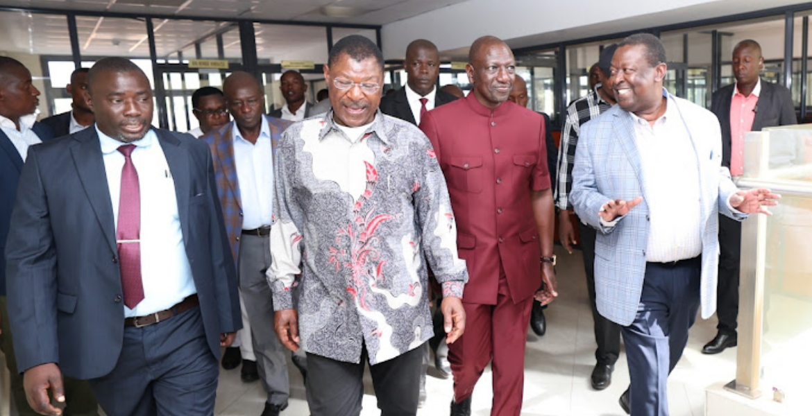 President William Ruto and Other Leaders After Opening the Bungoma County Assembly on August 26 , 2023. Wetang'ula, Musalia Deny Claims of Supremacy Wars