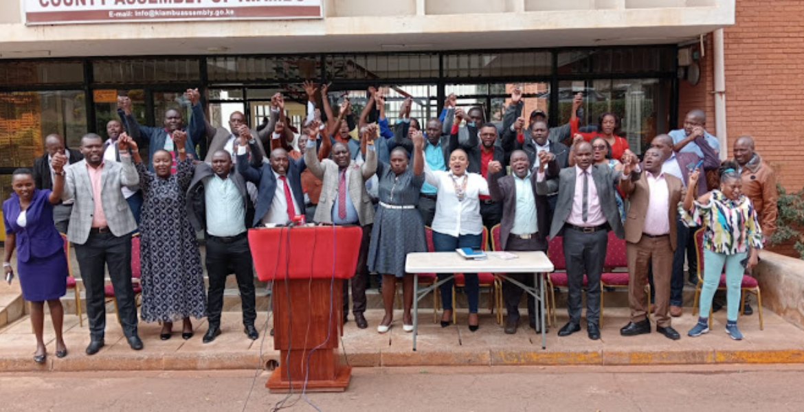 Kiambu MCA's on Monday Kiambu Governor Wamatangi Under Fire as MCAs Threaten to Impeach Him