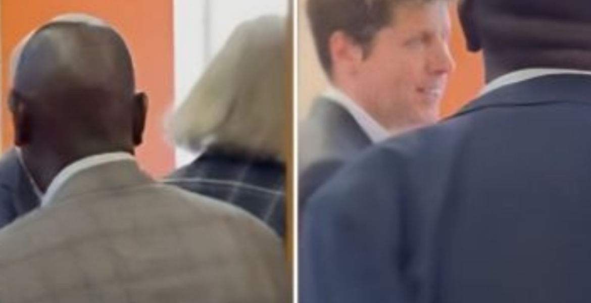 Open AI CEO Sam Altman (Left) and President William Ruto (Right) Ruto Meets WorldCoin Billionaire Sam Altman in the US