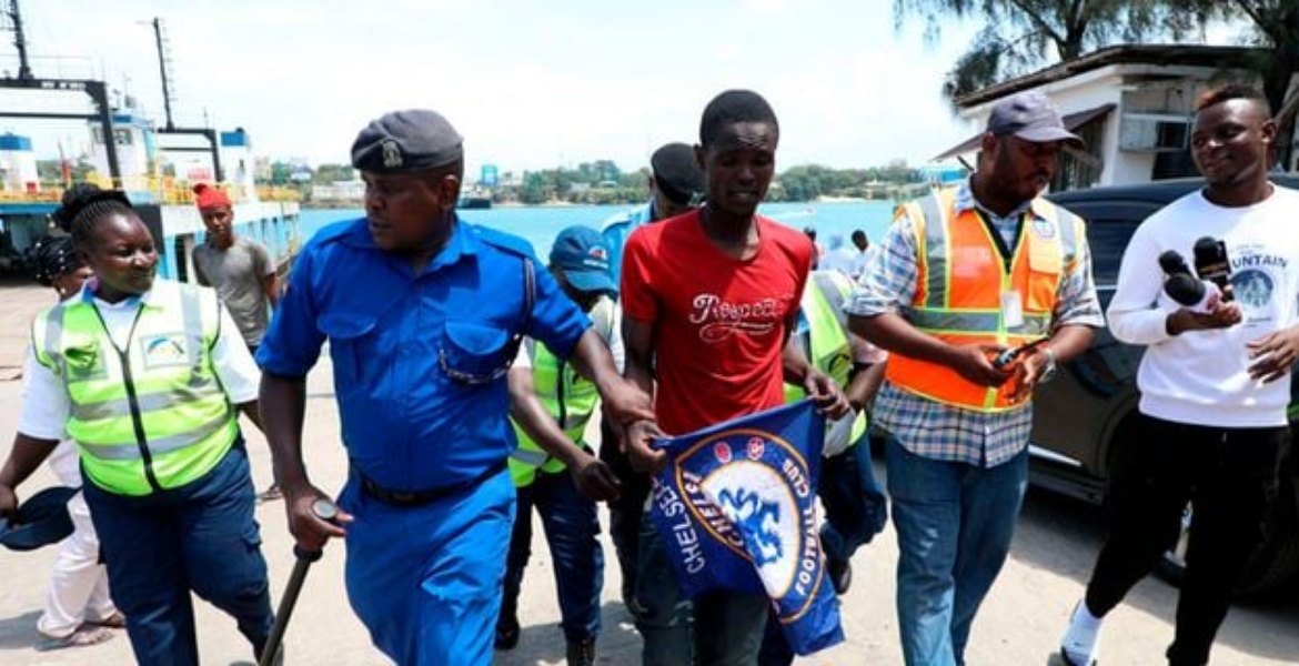 Police Arrest a Man Attempting to Jump Out of a Moving Ferry Kenyans Fume at ‘Racist’ Rules at Likoni Channel