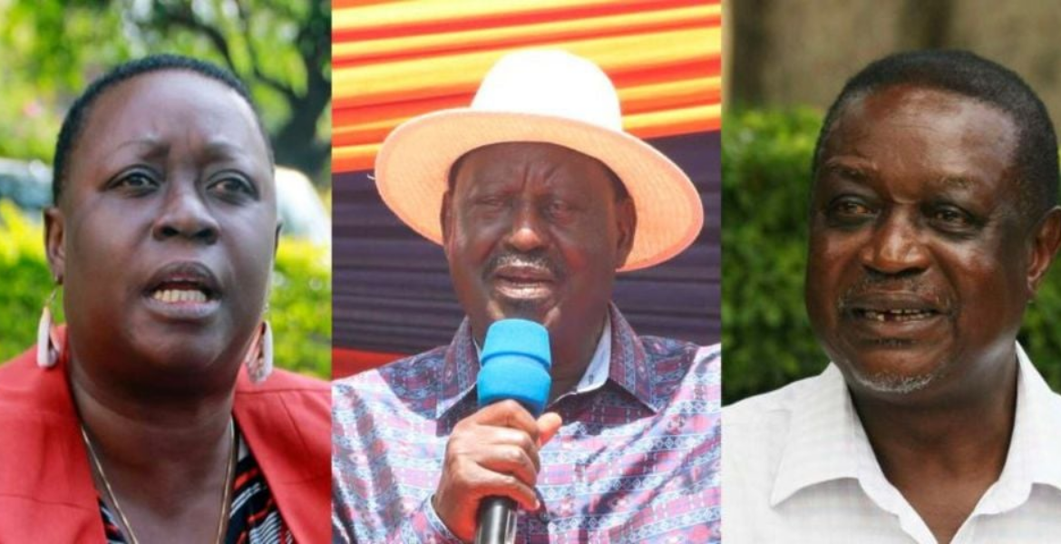Kisumu Woman Representative Ruth Odinga, ODM Leaders Raila Odinga and Siaya Senator Oburu Oginga Ruth Odinga: No One is Fit to Fill Raila's Big Shoes, Yet