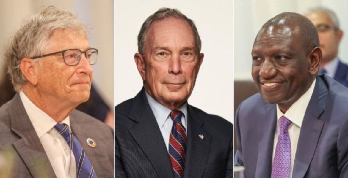 Billionaires Bill Gates, Michael Bloomberg and President William Ruto Ruto Meets US Billionaires Bill Gates, Michael Bloomberg