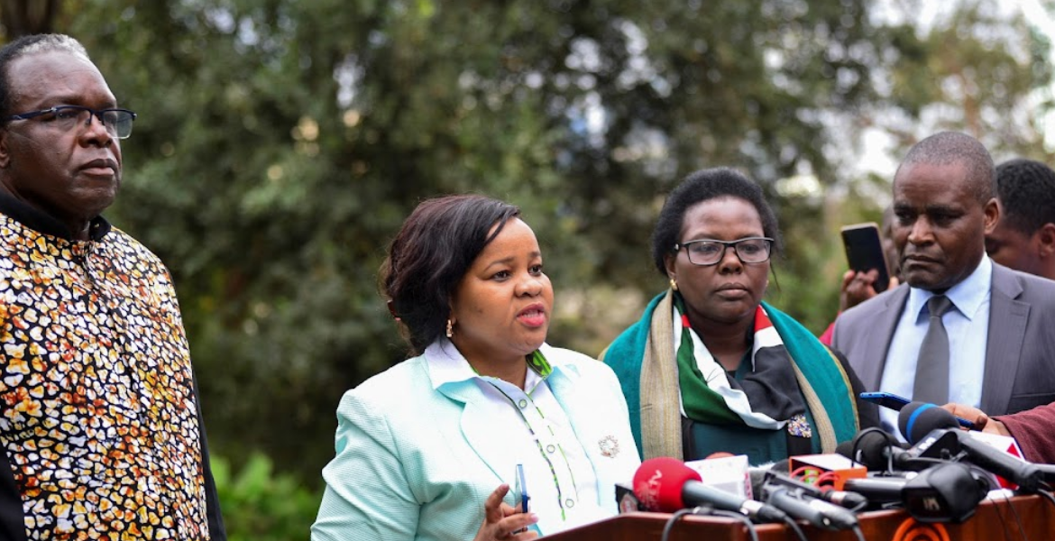IEBC Commissioners Justus Nyang'aya, Vice Chairperson Juliana Cherera, Irene Masit and Francis Wanderi During a Press Conference at Serena Hotel, Nairobi Cherera Four: We Still Don’t Trust Results of 2022 Kenya Presidential Election