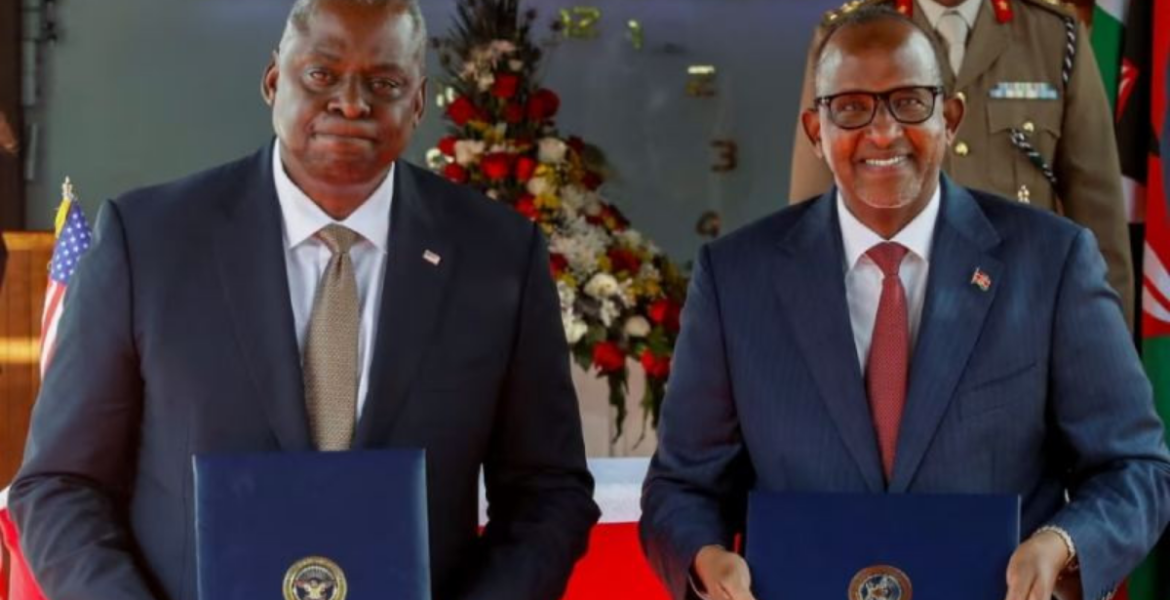 US Secretary of Defense Lloyd Austin and Kenya's Defense Minister Aden Duale US, Kenya Sign Defense Agreement Ahead of Haiti Security Mission