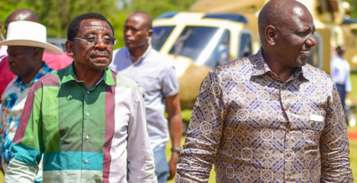 President William Ruto (Right) With Siaya Governor James Orengo President Ruto Extends Olive Branch to Raila During Nyanza Tour