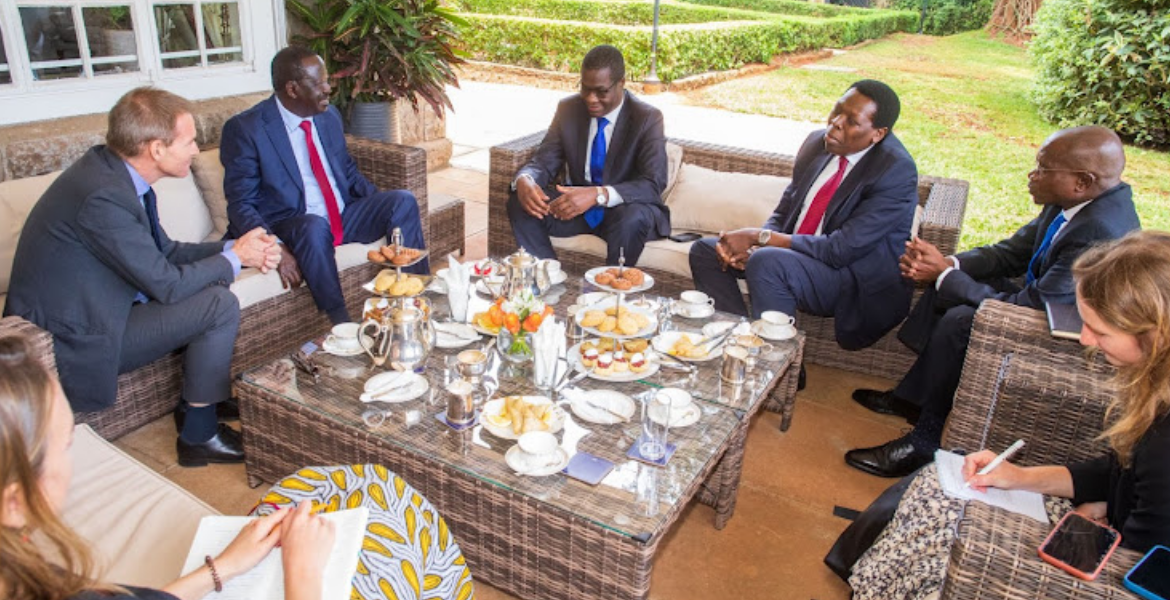 Azimio la Umoja Leaders Led by Raila Odinga During a Meeting With the New British High Commissioner Neil Wigan on Wednesday, October 11, 2023 Raila, Azimio Leaders Meet New British High Commissioner Wigan