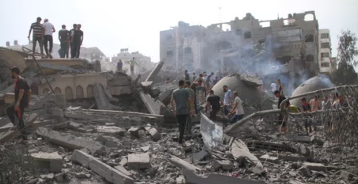 An Aerial View of Buildings Destroyed by Air Strikes Israel-Hamas War: Kenya Blows Hot and Cold After Clash With AU Stance