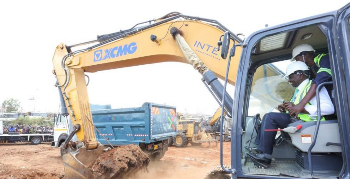 President William Ruto During the Launch of 4500 Affordable Housing Project Bulldozers Descend on Palatial Homes in Mavoko After Ruto Gives Green Light