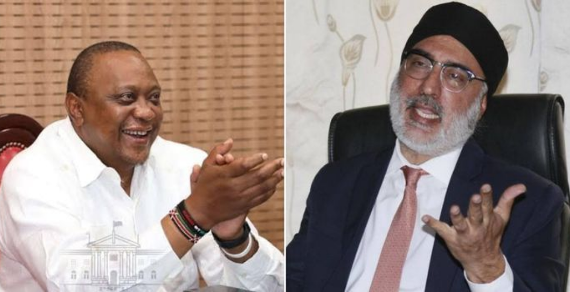 A collage of retired President Uhuru Kenyatta (left) and Businessman Jaswant Singh Rai(right) Wealthy Kenyan Families With Investments in Major Sectors