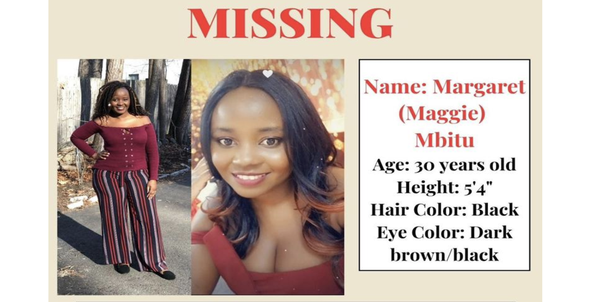 30-Year-Old Kenyan-American Woman Margaret "Maggie" Wanjiru Mbitu Missing in Halifax, Massachusetts