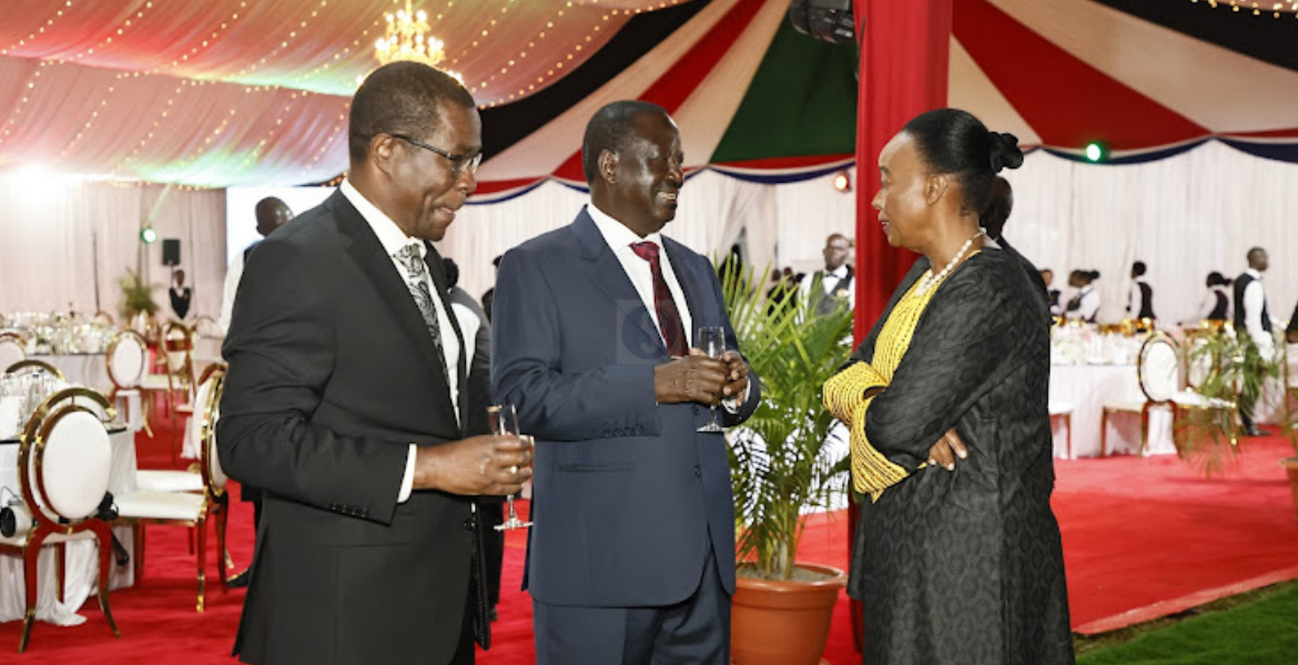 Raila Odinga, Opiyo Wandayi, Monica Juma at State House for Banquet at State House, Nairobi Raila Joins Leaders at State House for Banquet