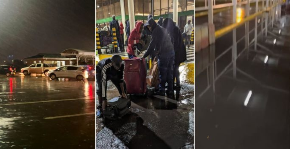 Photo of Floods Witnessed in Sections of the Jomo Kenyatta International Airport (JKIA) Travellers Expose JKIA Over Rainwater Flooding