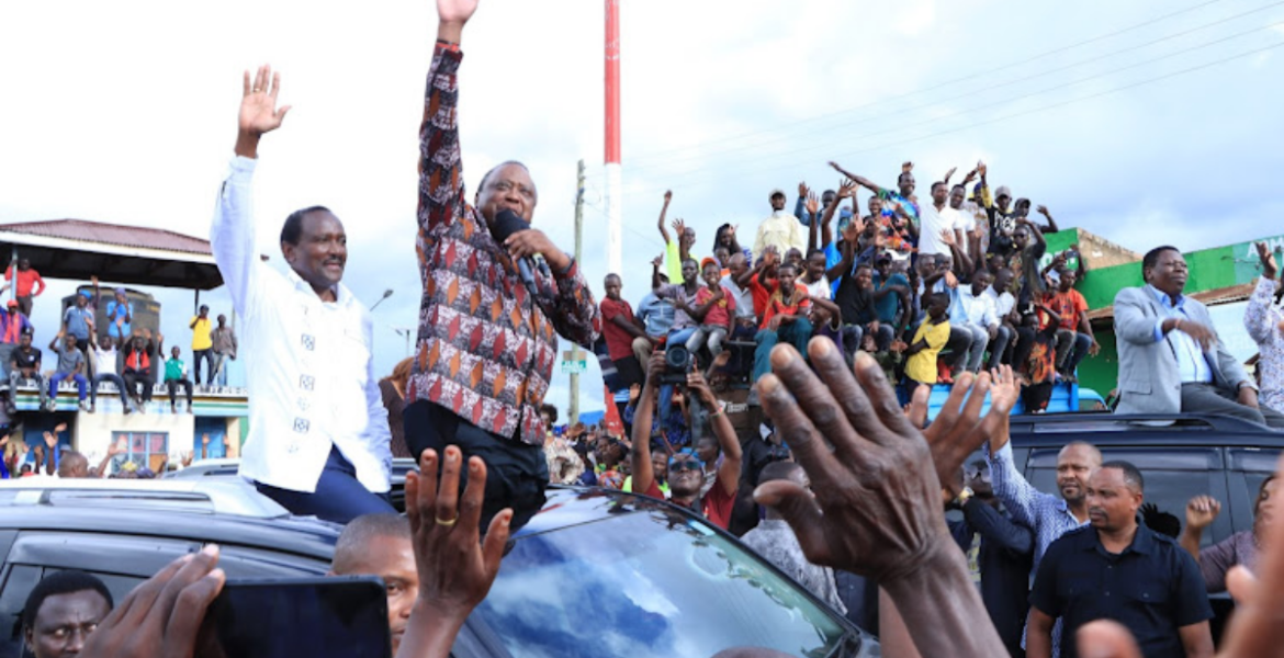 Wiper Leader Kalonzo Musyoka and Former President Uhuru Kenyatta Address the People of Mwingi on November 20, 2023 Kalonzo's Risky Gamble as Banking on Raila's Endorsement Could Backfire