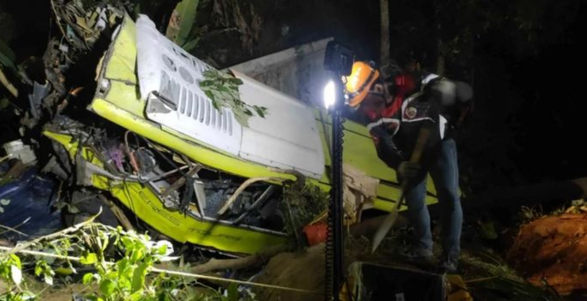 Wrecked bus That was Involved in an Accident in the Antique Province in the Philippines Tragedy Strikes as Kenyan Citizen Loses Life in Philippines Bus Accident, Another in Critical Condition
