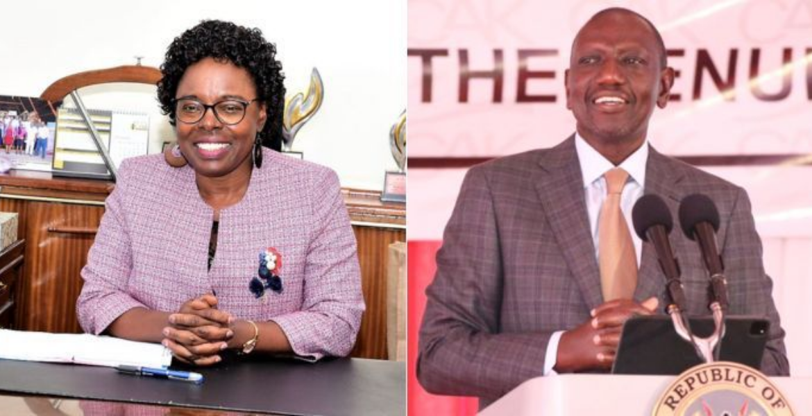 President William Ruto (right) and Controller of Budget Margaret Nyakong'o Controller of Budget Exposes Government's Salary Manipulations, Exaggeration of Allowances