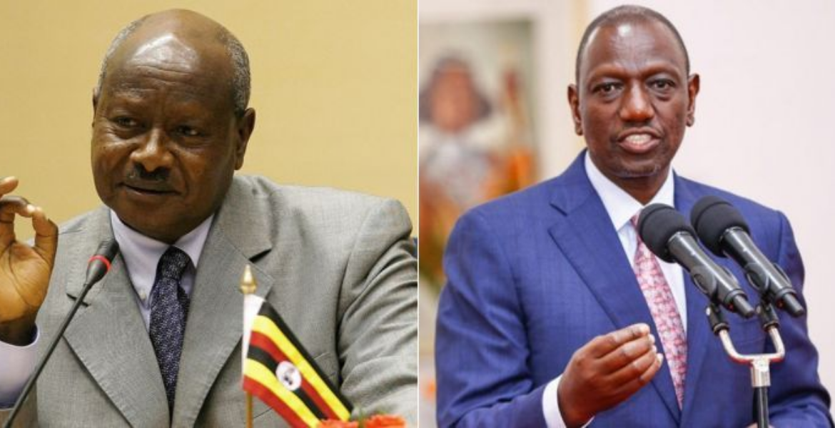 Ugandan President Yoweri Museveni (left) and President William Ruto Uganda Imposes Ultimatum After Sentencing 41 Kenyan Nationals