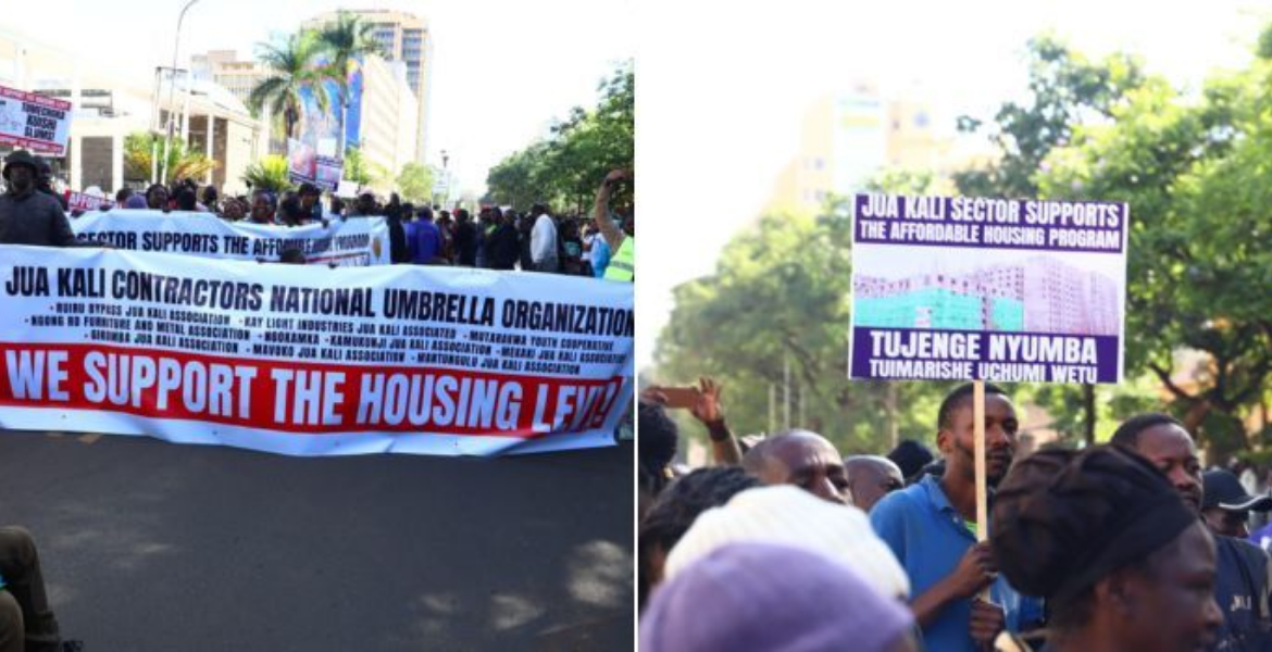 Protestors in the Nairobi CBD Protest Erupts in Nairobi as Demonstrators Demand Swift Implementation of Housing Levy