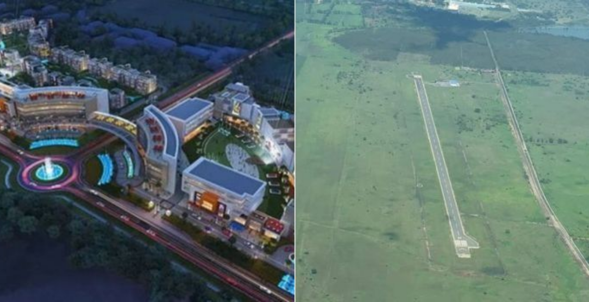 Northlands City Design (Left) and a Private Runaway in the Property Kenyans at Odds Over Uhuru's Private Airport at Northlands City