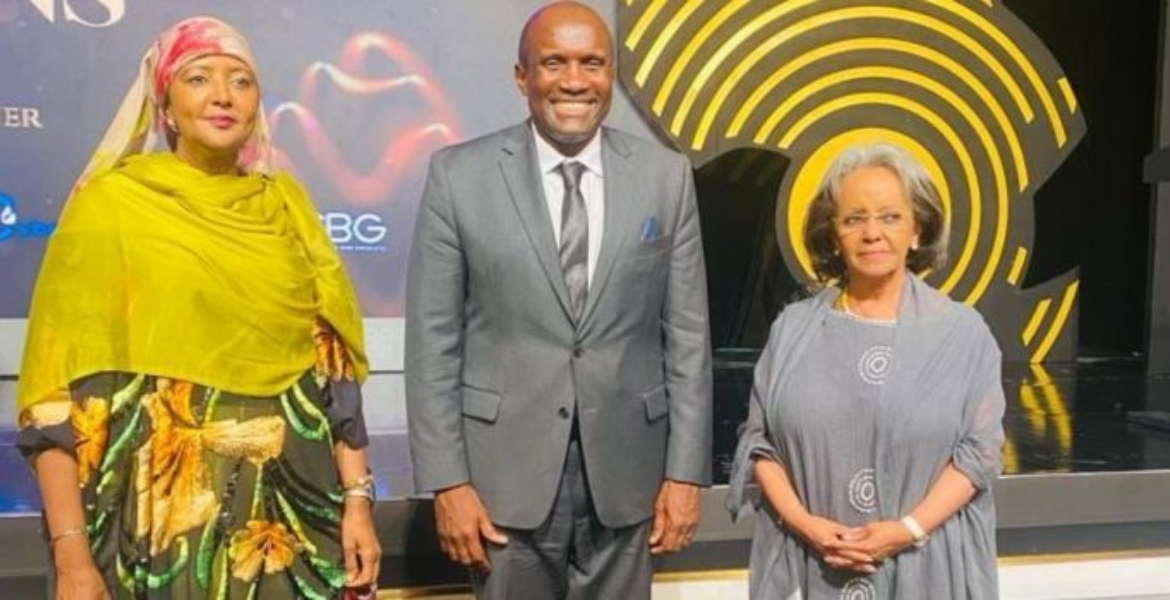 Former Sports Cabinet Secretary Amina Mohamed (left), US-based Kenyan Billionaire Julius Mwale (centre) and Ethiopian President Sahle-Work Zewde US-Based Kenyan Billionaire Awarded for Outstanding Contributions to Social Infrastructure Development
