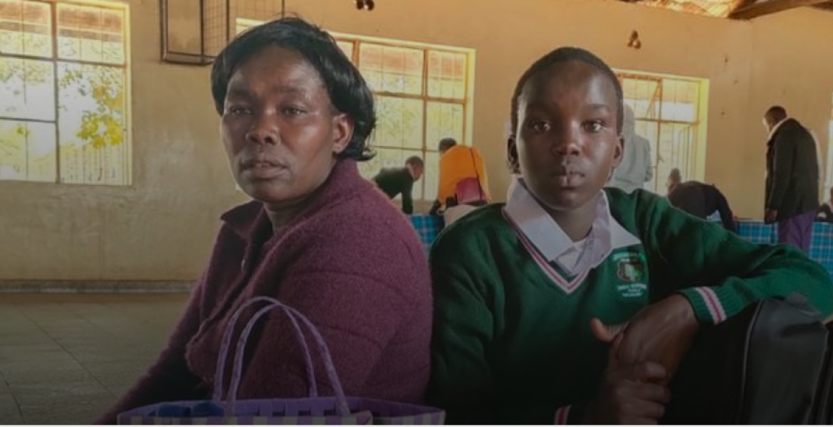 Akuwam Arupe, 15, With her Aunt Mary Ebenyo Samburu Girl Reports to Form One with Just a Bag and Pencil