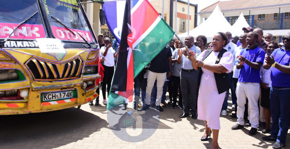 CS Florence Bore Flags off Bus Carrying Kenyans Who are set to fly out to Saudi Arabia and Qatar for Work Labor Cabinet Secretary Florence Bore Launches Helpline for Kenyan Workers in the Gulf