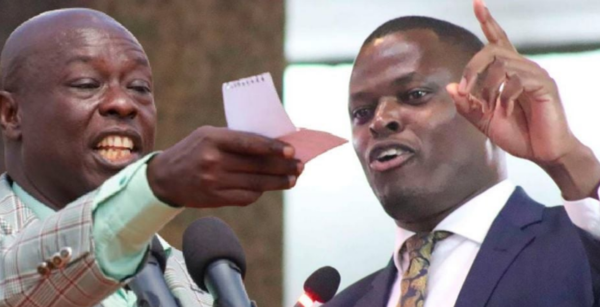 Deputy President Rigathi Gachagua (left) and Kiharu MP Ndindi Nyoro Gachagua and Nyoro Reconcile, Pledge Unity for Mt Kenya