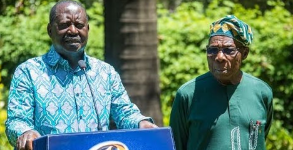 Azimio Leader Raila Odinga and Former Nigeria President Olusegun Obasanjo Decoding Raila Odinga's Hidden Advantage in AU Leadership Contest
