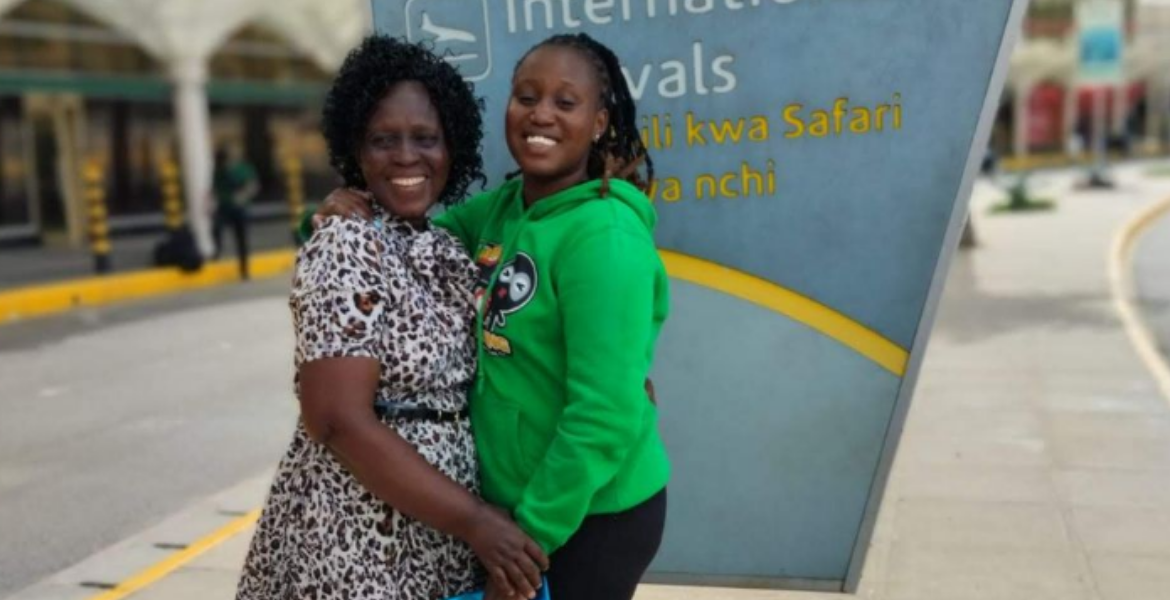 Brigid Jemosop Kandie from Kabargoge in Baringo North with Her Mother Sarah Kandie at JKIA on June 4, 2023 The Heartbreaking Death of a Kenyan Student in Dublin, Ireland