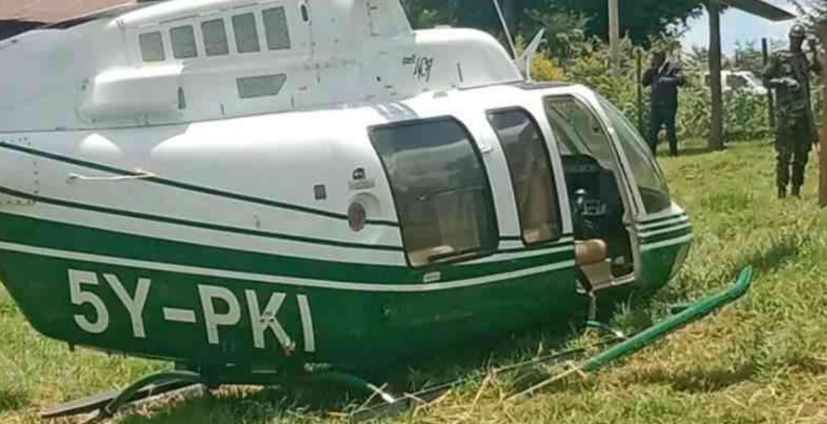 Chopper 5Y-PKI on March 9, 2024 in Baringo Close Call for Kenyan Officials in Baringo Chopper Crash