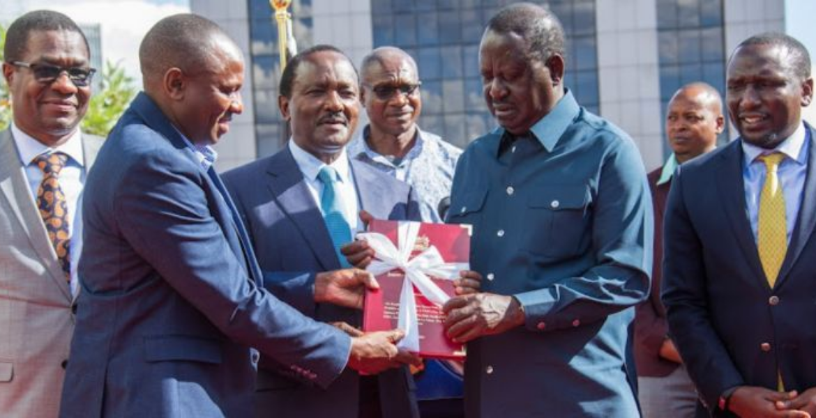 Majority Leader, Kimani Ichung'wah Hands Over NADCO Report to Azimio Leaders Kenya Kwanza Poised to Appoint Audit Panel Members Within 24 Hours