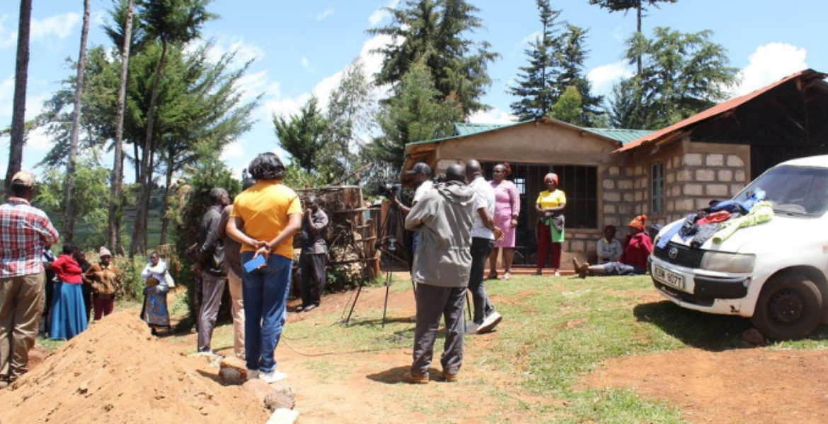 Members of the Public and Family Members Gather at the Home of the Late Julius Kirimi Son Surrenders After Killing Father and Stepmother in Meru