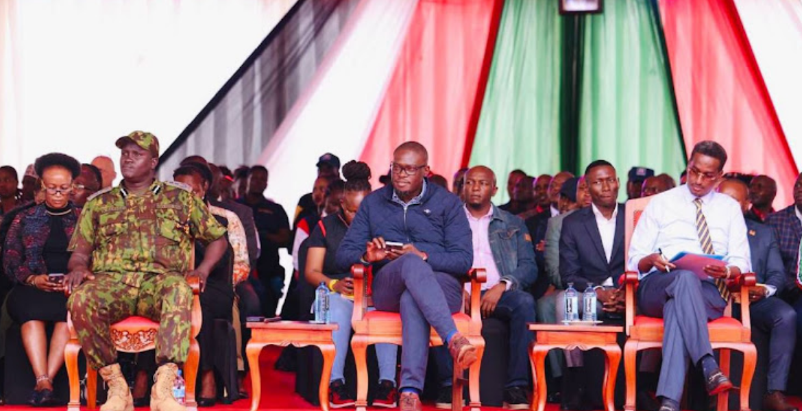 Nairobi Governor with Private Security Regulatory Authority Director-General, Fazul Mahamed (right) and Nairobi Regional Commander Adamson Bungei (left) at Uhuru Park on March 30, 2024 Uhuru Park Reopens to the Public After Extensive Renovations