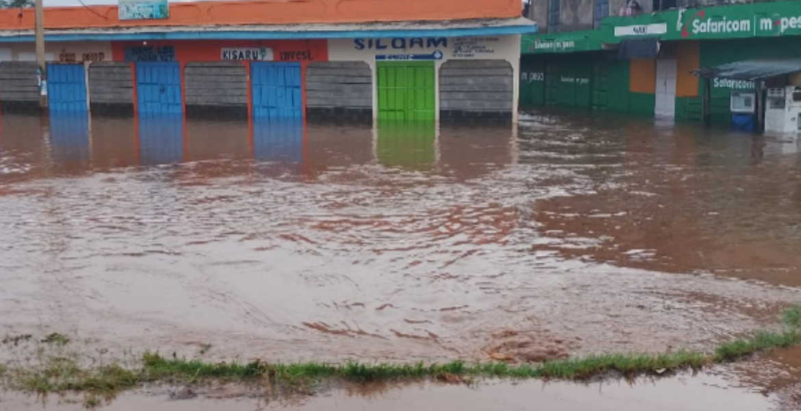 A Section of Ewaso Nyiro Town That was Affected by Floods in Narok County Kenya Confronts Deadly Floods and Looming Cyclone Threat