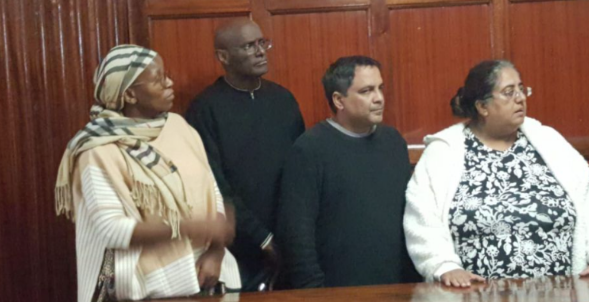Dinta Devani, the daughter of business tycoon the late Devani Balkrishna, her husband Abhay Singh Pathiana, and directors Samuel Ndinguri and Addah Nduta who were charged with forging the late businessman Wil Daughter Charged With Forging Will to Disinherit Sisters in Tycoon's Estate Battle