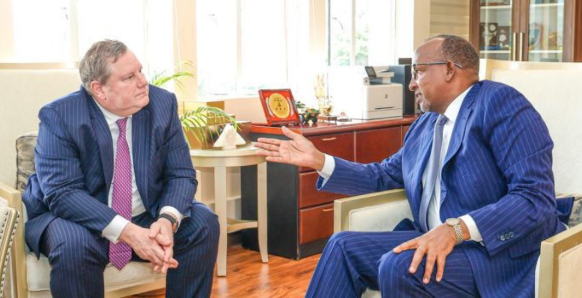 Michael Hammer, the United States Special Envoy for the Horn of Africa (SEHOA), and Cabinet Secretary Aden Duale Kenya, US Strategize on UNSOM's Future Amid Somalia's Call for Withdrawal