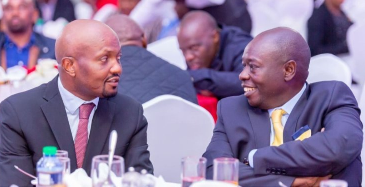 Deputy President Rigathi Gachagua and Moses Kuria Moses Kuria Accuses DP Gachagua of Excluding Him from Limuru III