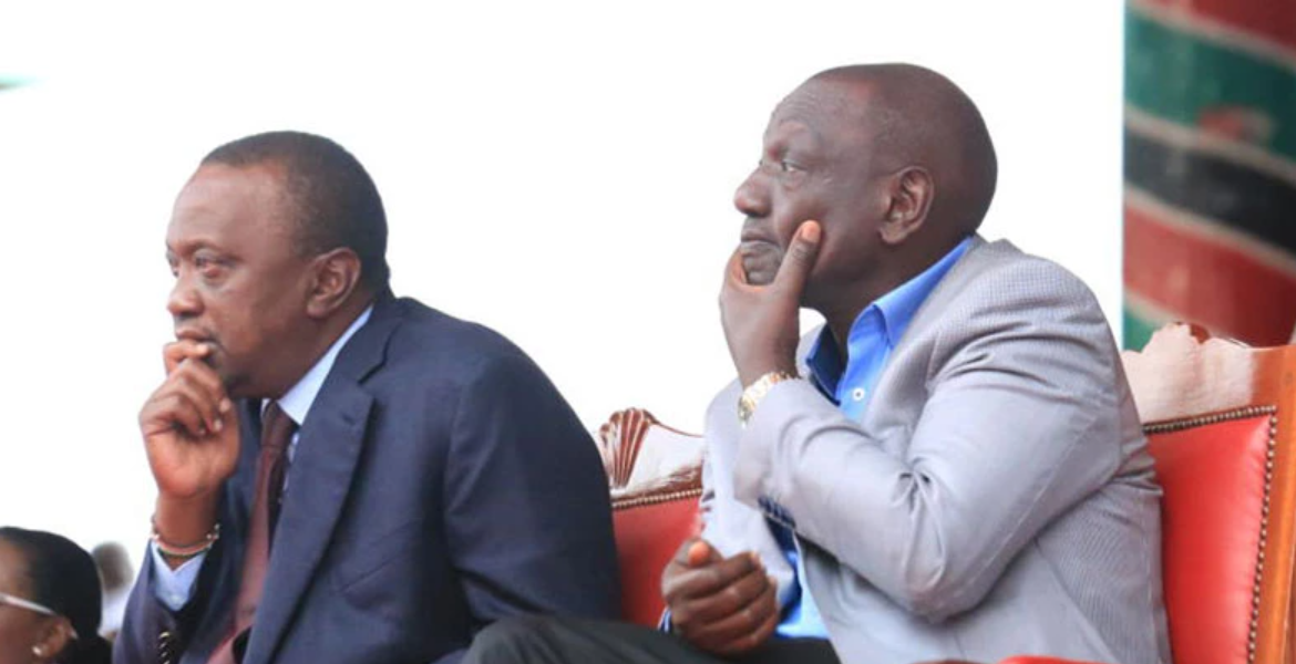 President William Ruto and Former President Uhuru Kenyatta Uhuru, Ruto Clash Over Former President's Office