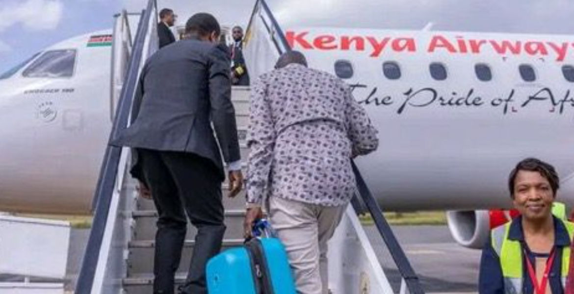 Deputy President Rigathi Gachagua Deputy President Gachagua Opts for Commercial Flight, Carries Own Luggage