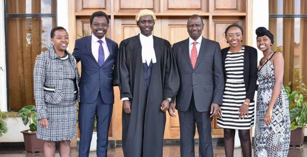 President William Ruto With his Wife Rachel and Children Ruto: My Children Can't Find Jobs Either