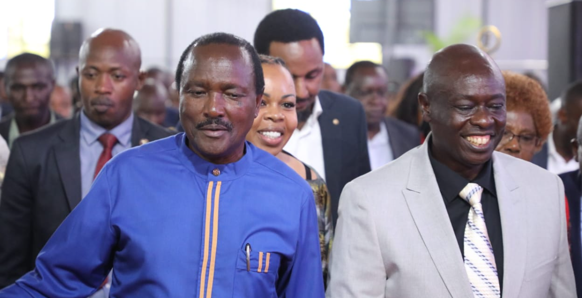 Wiper Leader Kalonzo Musyoka and DP Rigathi Gachagua Kalonzo, Kioni Vow to Defend Gachagua Against Impeachment