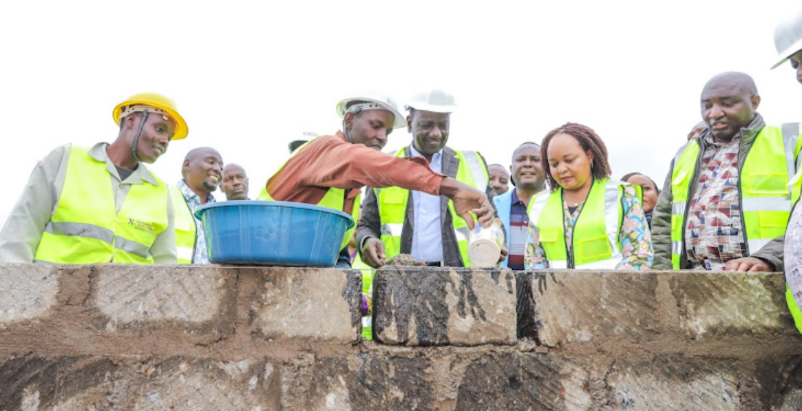 President William Ruto and Kirinyaga Governor Anne Waiguru during the Ground breaking Ceremony of Industrial Park Ruto Backs Kirinyaga's Industrial City, Promising 150,000 New Jobs