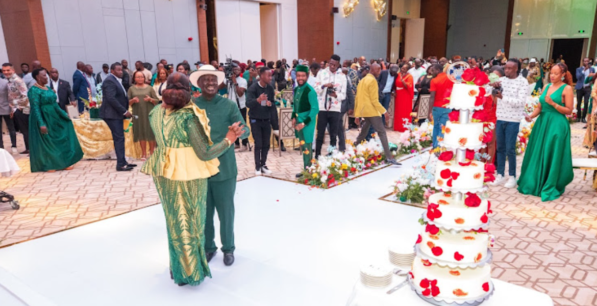 ODM Leader Raila Odinga and His Wife Ida Dancing During her Birthday Green Grandeur: Inside Ida Odinga's Stylish 74th Birthday Celebration