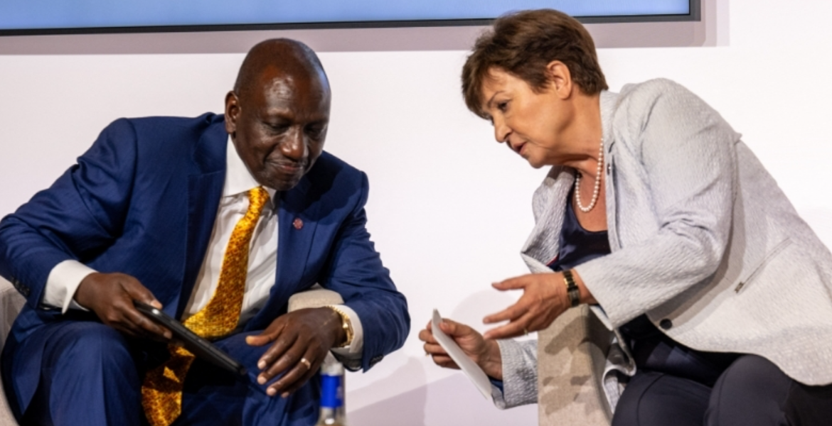 Kenyan President William Ruto and Kristalina Georgieva, Managing Director of the International Monetary Fund (IMF) IMF Scrutinizes Kenya's Finances Before Sh77 Billion Bailout Decision