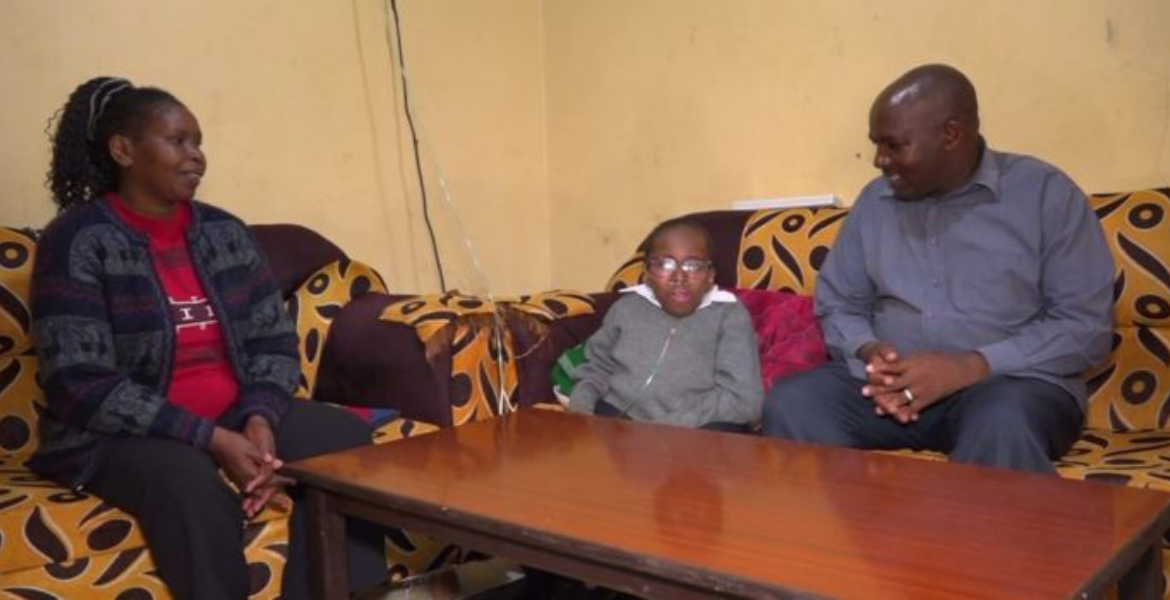 Lucy Mumbi, Her Daughter Terry and Her Husband Paul Njiru Kenyan Mother Pleads for Help as Disabled Daughter Sits KCSE Exams on Oxygen