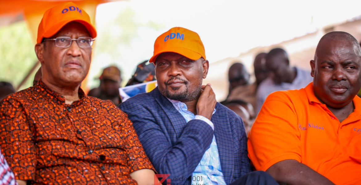 President William Ruto's Senior Economic Advisors Moses Kuria With Garissa Governor Nadhif Jama and Makadara MP George Aladwa Moses Kuria Envisions 'New Rainbow Coalition' for 2027