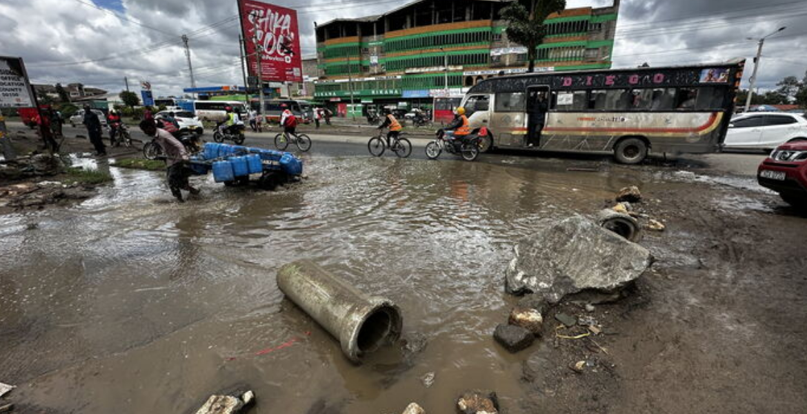 A Section of Damaged Jogoo Road in Nairobi Who's Responsible for Nairobi's Failing Roads?