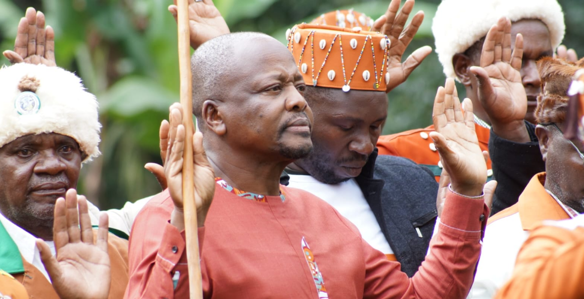 Former Health CS Mutahi Kagwe With Kikuyu Elders Kikuyu Elders Back Mutahi Kagwe for Interior Cabinet Secretary Position