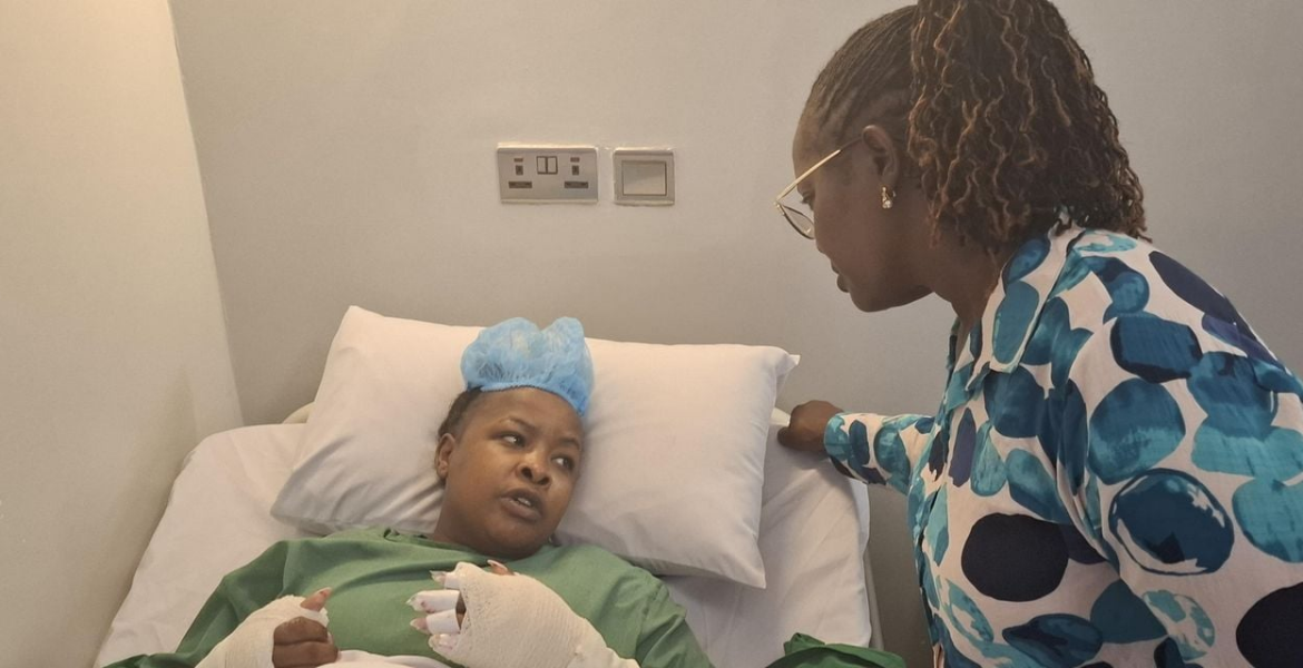 Principal Secretary for Gender and Social Services Anne Wangombe When She Visited Ms Florence Wanjiku Church Leader Surrenders After Allegedly Stabbing Ex-Partner 18 Times in Nakuru