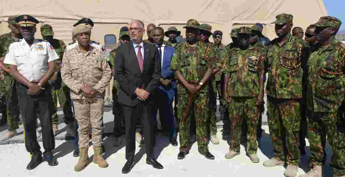 Haiti Prime Minister Alix Didier Fils-Aimé when he Visited the Multinational Security Support (MSS) Troops Haitian PM Celebrates Kenya's Independence with Multinational Troops